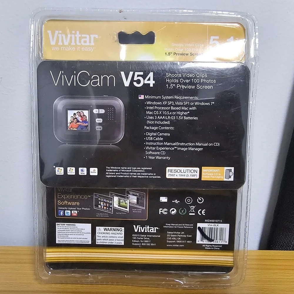 Vivitar ViviCam 46 4.1MP Digital Camera Black‎ New